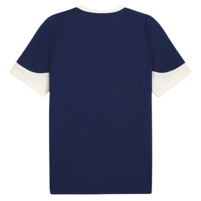 Camisola Portugal treino 25/26, vista traseira, em azul escuro e detalhes em branco.