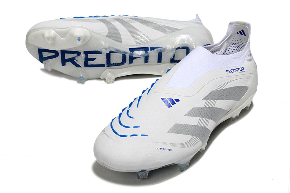 Chuteira Adidas Predator Elite FG - Branca e Azul
