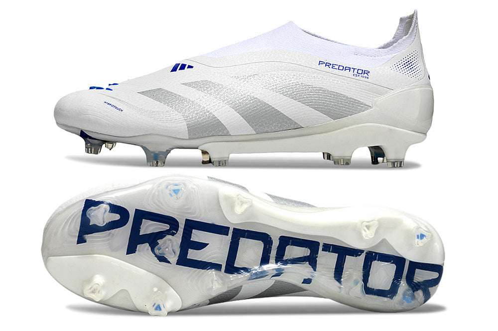 Chuteira Adidas Predator Elite FG - Branca e Azul