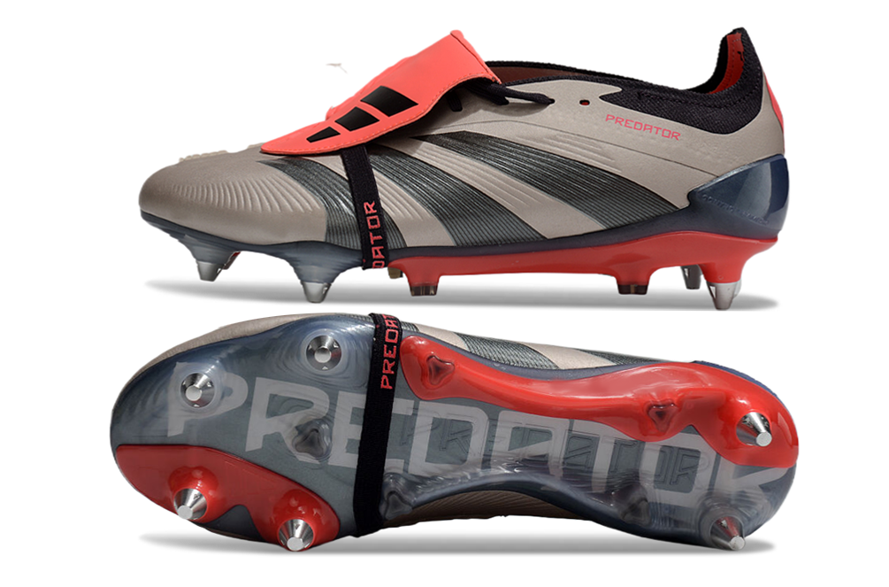 Adidas Predator Elite Fold-Over Tongue SG - Marrom, Laranja e Preta