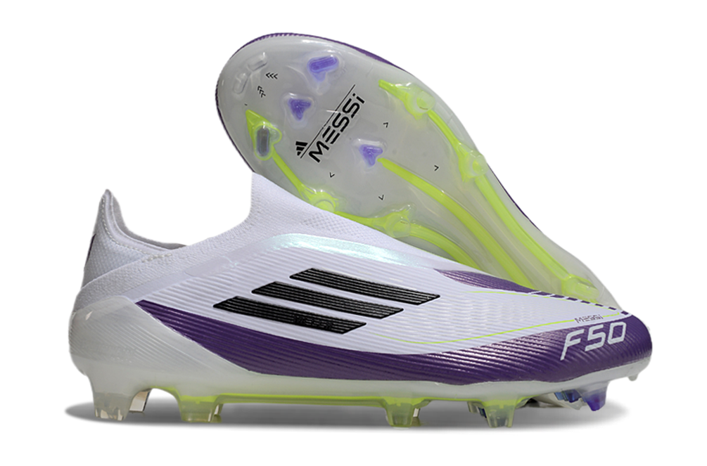 Chuteira Adidas F50 LL FG Branca, Roxa e Preto