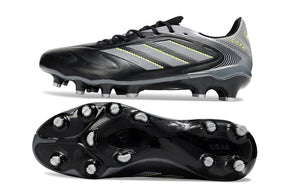 Chuteira Adidas Copa Pure III Elite FG - Preta e Cinza, bota de futebol com sola FG e design elegante.