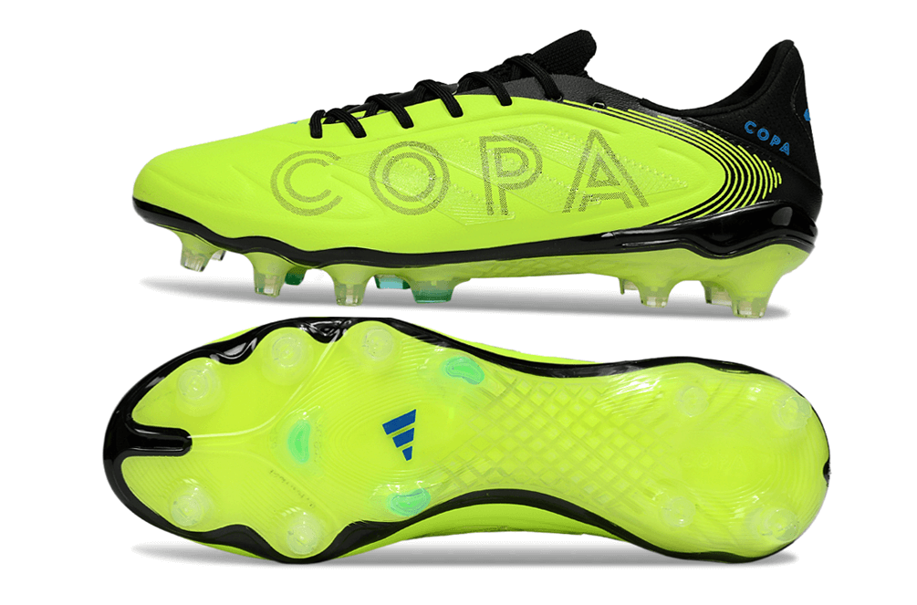 Chuteira Adidas Copa Pure III Elite FG - Verde e Preta com design inovador e sola FG para desempenho em campo.