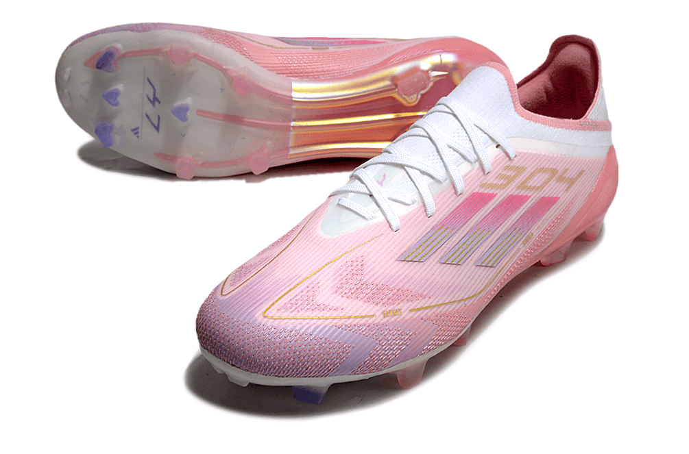 Chuteira Adidas F50.1 YAMAL FG Rosa - Desempenho e Estilo em Campo com design moderno e cores vibrantes.