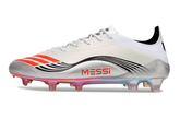 Chuteira Adidas F50 Elite FG Messi - Branca, ideal para desempenho e agilidade no futebol.