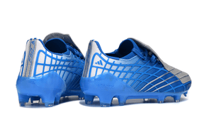 Chuteira Adidas F50 Elite FG Spider Azul, com design moderno e tecnologia para desempenho em campo.