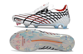 Chuteira Adidas F50 Elite FG Spider Branca e Vermelha, com design inovador e tecnologia de performance.