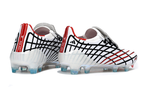 Chuteira Adidas F50 Elite FG Spider Branca e Vermelha com design inovador e tecnologia Spider para controle de bola.