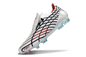 Chuteira Adidas F50 Elite FG Spider Branca e Vermelha com design inovador e tecnologia Spider para controle de bola.