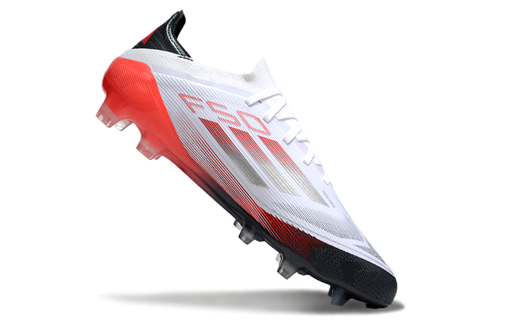 Chuteira Adidas F50 FG Elite Branca, Vermelha e Preta