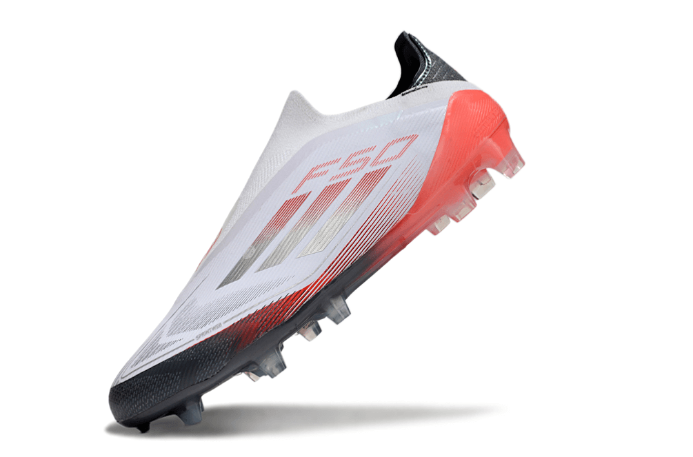 Chuteira Adidas F50 FG Elite Branca, Vermelha e Preta com design elegante e tecnologia de ponta.