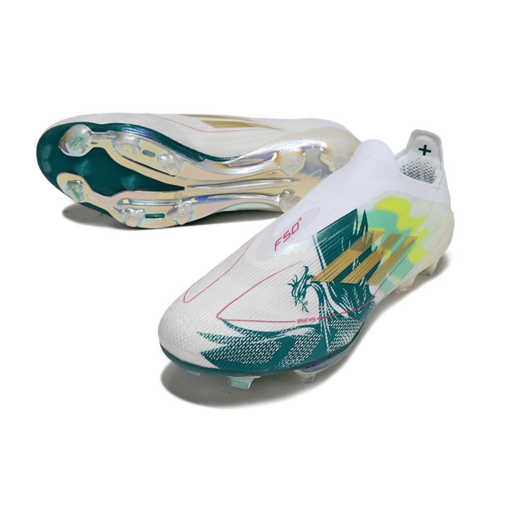 Chuteira Adidas F50 FG Elite - Ed. Especial "MO Salah", design leve e tecnologia para alta performance.