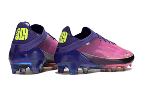 Chuteira Adidas F50 FG Elite Lamine Yamal Roxa e Rosa com design vibrante e tecnologia FG.