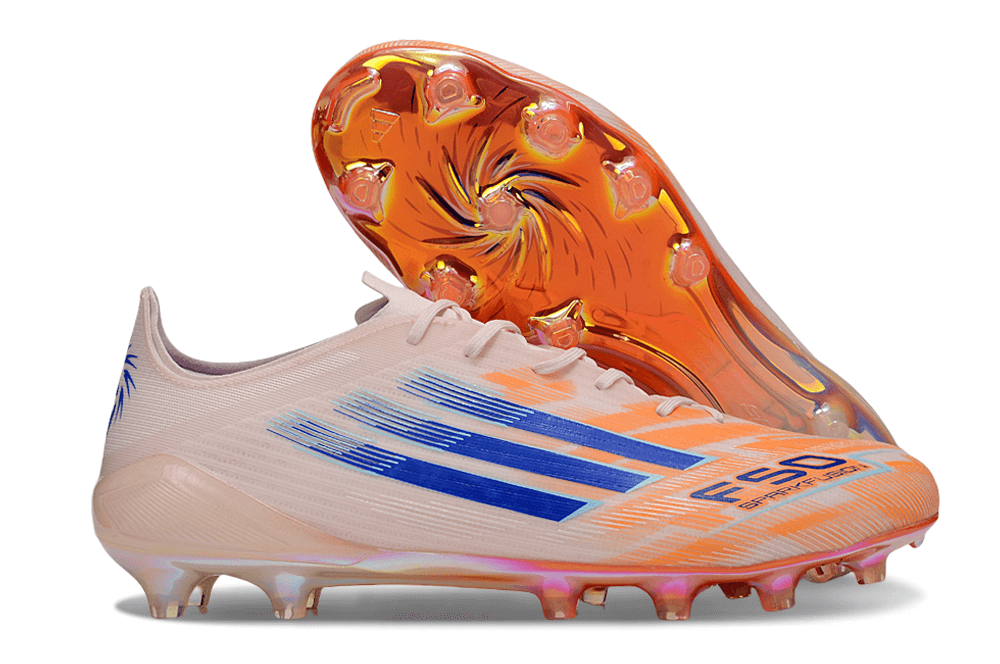 Chuteira Adidas F50 FG Elite - Laranja com design vibrante e tecnologia para desempenho no campo.