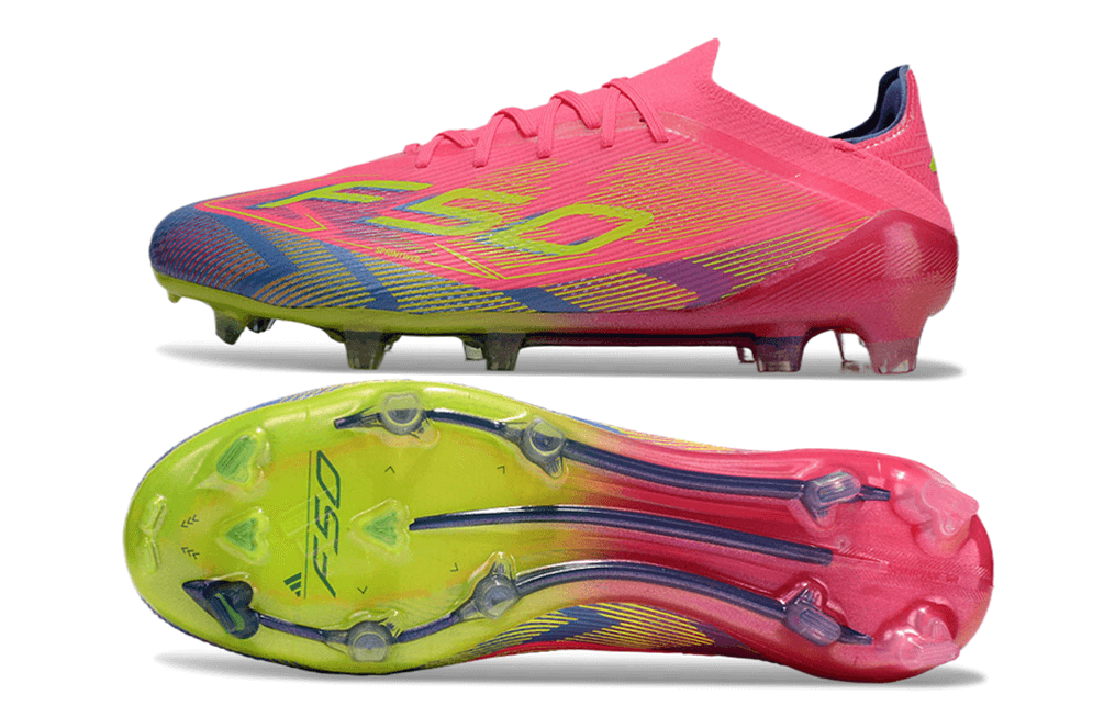 Chuteira Adidas F50 FG Elite Rosa, modelo leve e estiloso para desempenho em campo.