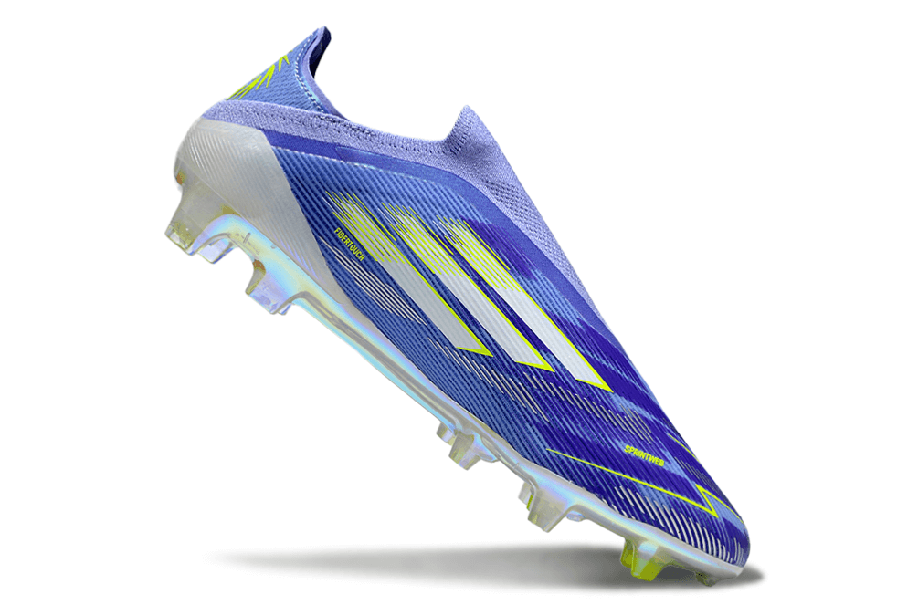 Chuteira Adidas F50 FG Elite Sparkfusion - Azul com design vibrante e tecnologia avançada para futebol.
