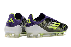 Chuteira Adidas F50 FG Roxa e Verde "Fast Reborn" - Design moderno e tecnologia avançada.