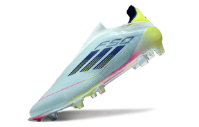 Chuteira Adidas F50 LL FG - Azul e Verde com design moderno e tecnologia avançada para desempenho em campo.