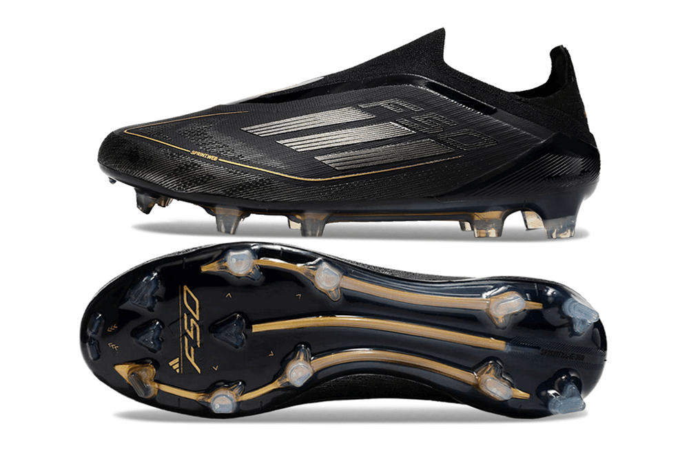 Chuteira Adidas F50 LL FG - Preta com solado FG e design moderno para performance em campo.