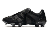 Chuteira Adidas Predator Accelerator FG - Preta vista lateral, perfeita para desempenho em campo.