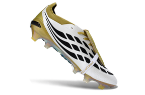Chuteira Adidas Predator Elite FG 26 - Branca, Vermelha e Preta com design moderno e tecnologia avançada.