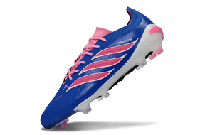 Chuteira Adidas Predator Elite FG 26 - "Finishers Steel" - Azul e Rosa, com design arrojado e tecnologia de ponta.