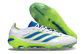 Chuteira Adidas Predator Elite FG 26 - "Finishers Steel" - Branca e Amarela com design moderno e sola FG.