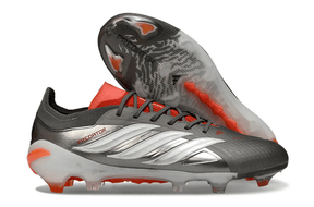Chuteira Adidas Predator Elite FG 26 - "Finishers Steel" com design inovador e tecnologia avançada para controle em campo.