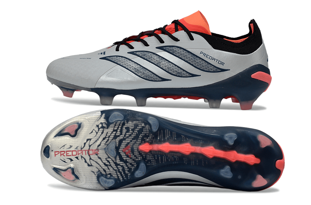 Chuteira Adidas Predator Elite FG 26 - "Finishers Steel" com design inovador e desempenho em campo.