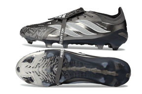 Chuteira Adidas Predator Elite FG 26 - "Finishers Steel" Prateada com design sofisticado e sola FG para total aderência.