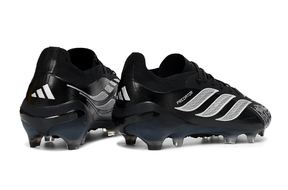 Chuteira Adidas Predator Elite FG 26 - "Finishers Steel" - Preta e Branca, estilo moderno e performance para campo.