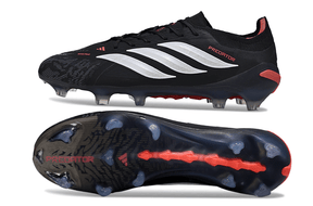 Chuteira Adidas Predator Elite FG 26 - "Finishers Steel" Preta e Branca com design icônico e tecnologia inovadora.