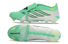 Chuteira Adidas Predator Elite FG 26 - Verde e Branca vista superior e inferior, design moderno e tecnológico.