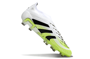 Chuteira Adidas Predator Elite FG LL - Branca e Amarela, design vibrante e elegante para desempenho em campo.