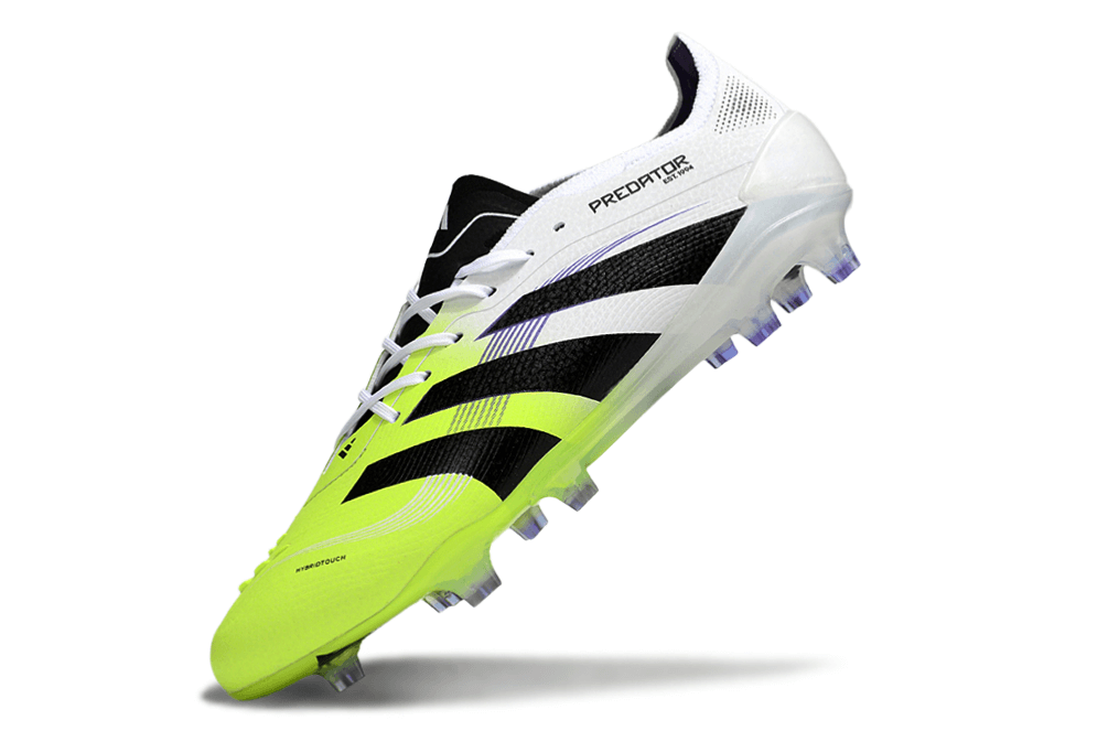 Chuteira Adidas Predator Elite FG - Branca e Amarela com design moderno e tecnologia de ponta