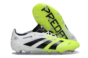 Chuteira Adidas Predator Elite FG - Branca e Amarela com design moderno e tecnologia de controle de bola.