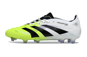 Chuteira Adidas Predator Elite FG - Branca e Amarela com design icônico e tecnologia avançada.