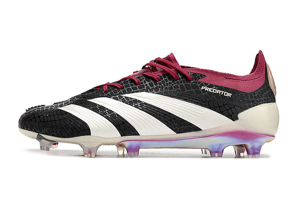 Chuteira Adidas Predator Elite FG - Branca e Preta com design clássico e elegante para desempenho em campo.