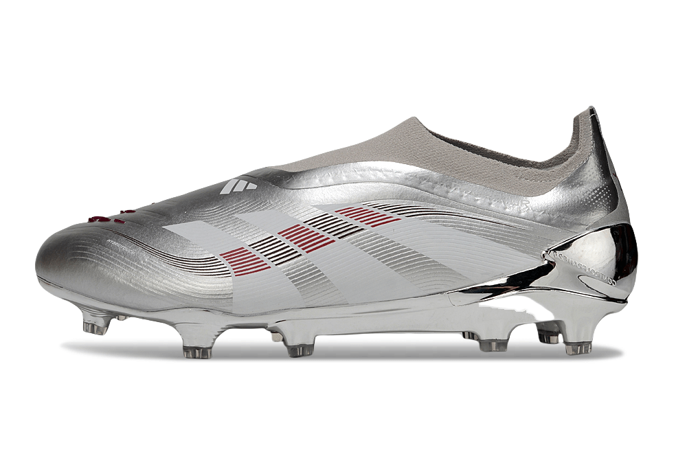 Chuteira Adidas Predator Elite FG LL - Prateada Ed. "Bellingham" em design prateado sofisticado para desempenho de elite.