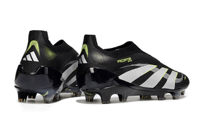Chuteira Adidas Predator Elite FG - Preta e Amarela com design moderno e tecnologia avançada para desempenho no campo.
