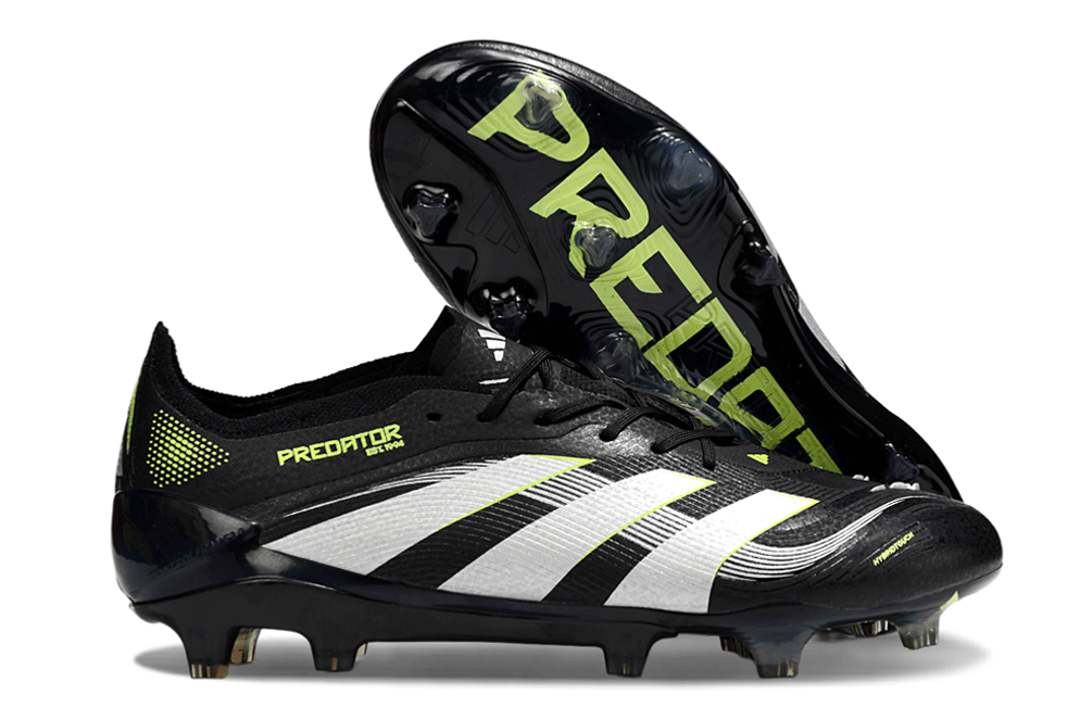 Chuteira Adidas Predator Elite FG - Preta e Amarela com design moderno e tecnologia inovadora