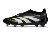 Chuteira Adidas Predator Elite FG - Preta e Amarela lateral com design arrojado e moderno.