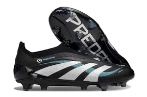 Chuteira Adidas Predator Elite FG - Preta e Branca com design elegante e tecnologia avançada para desempenho em campo.