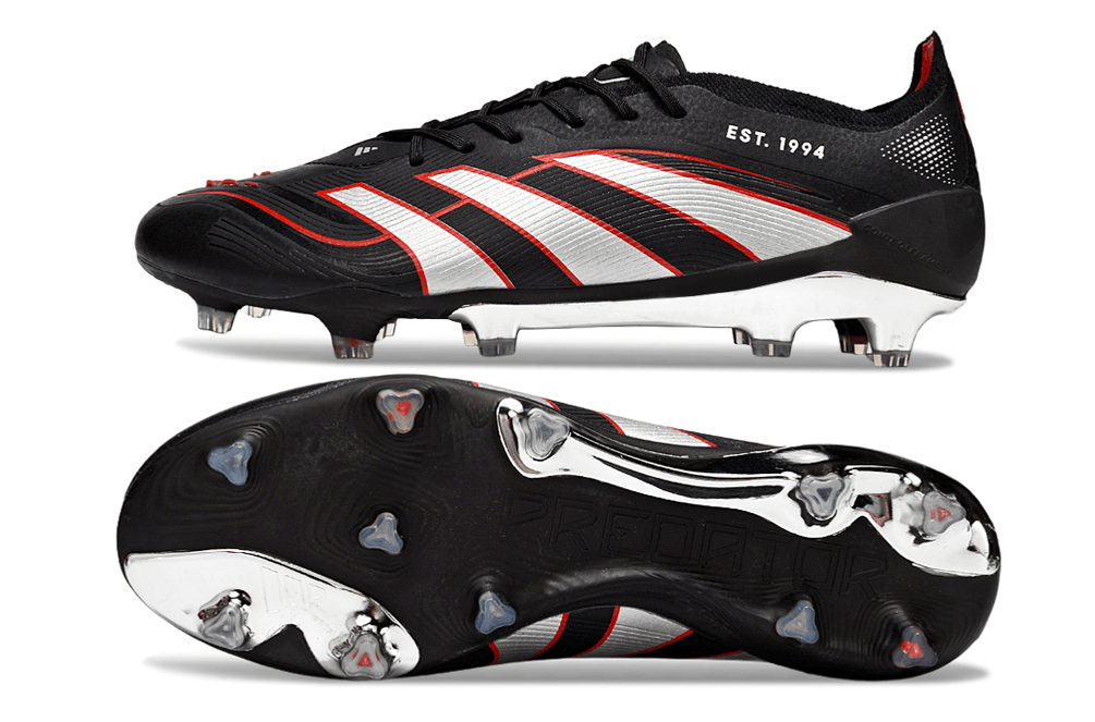 Chuteira Adidas Predator Elite FG - Preta, modelo com design moderno e tecnologia para controle em campo.