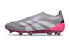 Chuteira Adidas Predator Elite FG LL - Rosa Ed. "Bellingham" em vista lateral, destacando design e tecnologia.