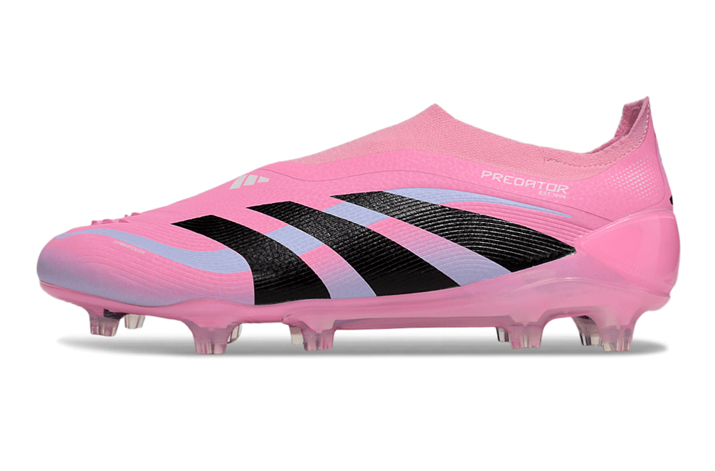 Chuteira Adidas Predator Elite FG - Rosa com design vibrante e moderno, destacando-se no campo.
