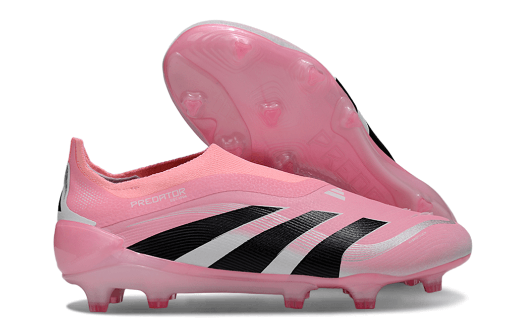Chuteira Adidas Predator Elite FG LL - Rosa com design vibrante e solado para gramados naturais.