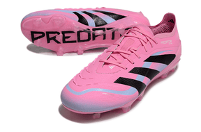 Chuteira Adidas Predator Elite FG - Rosa e Preta com design moderno e sola FG para campos naturais.