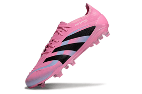Chuteira Adidas Predator Elite FG - Rosa e Preta, design moderno e agressivo para futebol.