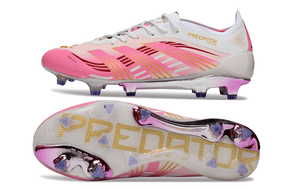 Chuteira Adidas Predator Elite FG - Rosa, com design arrojado e tecnologia avançada para futebol.